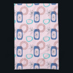 Linge De Cuisine Mi-siècle Moderne Rose Starburs Atomique<br><div class="desc">Mi-siècle moderne rose Starbursts Patern</div>