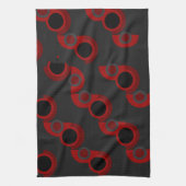 Linge De Cuisine Mi-siècle moderne rouge, noir et gris (Vertical)