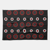 Linge De Cuisine Mi-siècle moderne rouge, noir et gris (Horizontal)