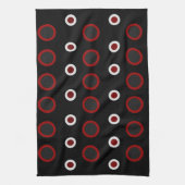 Linge De Cuisine Mi-siècle moderne rouge, noir et gris (Vertical)