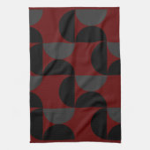 Linge De Cuisine Mi-siècle moderne rouge noir et gris (Vertical)