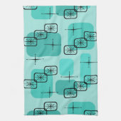 Linge De Cuisine Mi-siècle moderne Spoutnik Turquoise (Vertical)