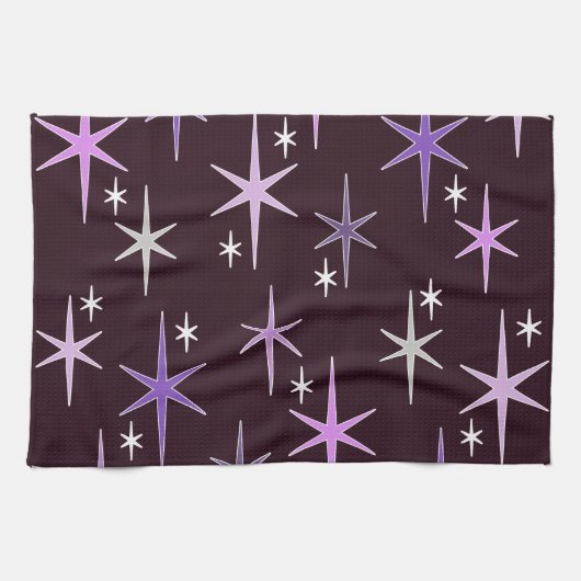 Linge De Cuisine Mi-siècle moderne Star Sky Purple (Horizontal)
