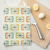 Linge De Cuisine Mi-Siècle Moderne Starburst Coques (Quart Plié)