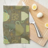 Linge De Cuisine Mi-siècle moderne Taupe Teacup (Quart Plié)