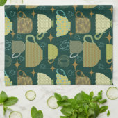 Linge De Cuisine Mi-siècle moderne teacup vert foncé (Plié)