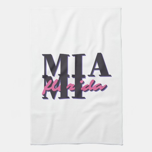 Linge De Cuisine Miami Floride - Retro Bold Typographie Graphique (Vertical)