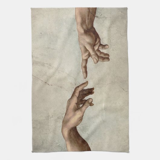 Linge De Cuisine Michaelangelo mains création adam dieu (Vertical)