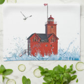 Linge De Cuisine Michigan Big Red Lighthouse (Plié)