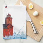 Linge De Cuisine Michigan Big Red Lighthouse (Quart Plié)