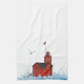 Linge De Cuisine Michigan Big Red Lighthouse (Vertical)