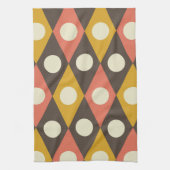 Linge De Cuisine Mid Century Circles on Terracotta Mustard Diamonds (Vertical)