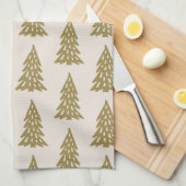 Linge De Cuisine Mid Century Holiday Tree Motif Gold (Quart Plié)
