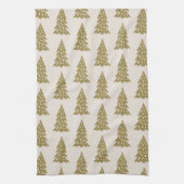 Linge De Cuisine Mid Century Holiday Tree Motif Gold (Vertical)