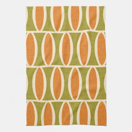 Linge De Cuisine Mid Century Modern Geometric Oval Pattern (Vertical)