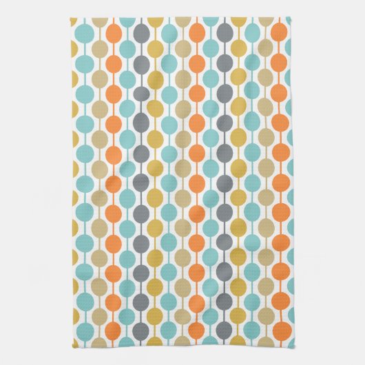 Linge De Cuisine Mid-Century Modern Retro Geometric Circles Pattern (Vertical)