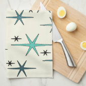 Linge De Cuisine Mid Century Modern Star Sky Turquoise (Quart Plié)