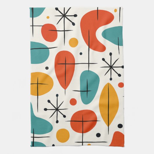 Linge De Cuisine Mid Century Modern Starburst Pattern (Vertical)