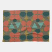 Linge De Cuisine Mid Century Moderne Fleur Diamant Vert (Horizontal)