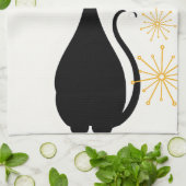 Linge De Cuisine Mid Century moderne MCM Cool Chat noir (Plié)