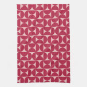 Linge De Cuisine Mid-Century Moderne Motif Abstrait Magenta (Vertical)