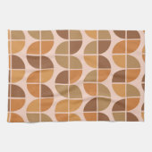 Linge De Cuisine Mid Century moderne Motif orange brun (Horizontal)