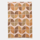 Linge De Cuisine Mid Century moderne Motif orange brun (Vertical)