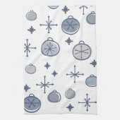 Linge De Cuisine Mid Century Moderne Rétro Art de Noël Argent (Vertical)