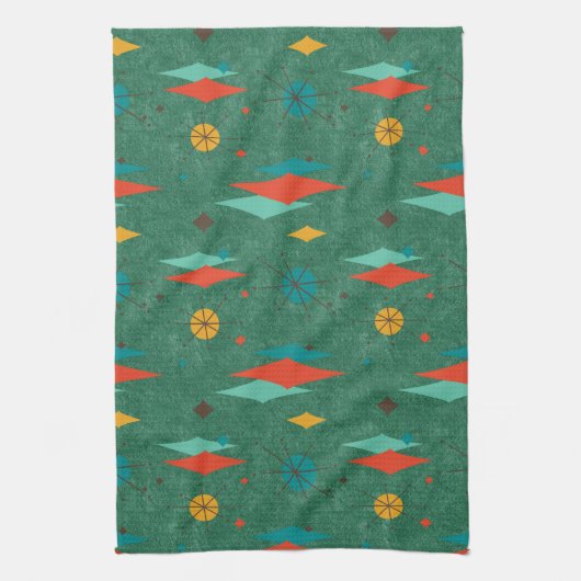 Linge De Cuisine Mid Century Moderne Retro Vert velours (Vertical)