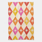 Linge De Cuisine Mid-Century Moderne Starbursauts sur Diamants Rétr (Vertical)