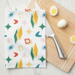 Linge De Cuisine Mid Mod Atomique Mid-Century Moderne Formes Rétro<br><div class="desc">Motif atomique moyen mod avec palette de couleurs rétro serviette de cuisine.</div>