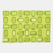 Linge De Cuisine Midcentury MCM Rounded Rectangles Chartreuse (Horizontal)