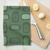 Linge De Cuisine Midcentury MCM Rounded Rectangles Forest Green (Quart Plié)