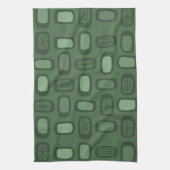 Linge De Cuisine Midcentury MCM Rounded Rectangles Forest Green (Vertical)