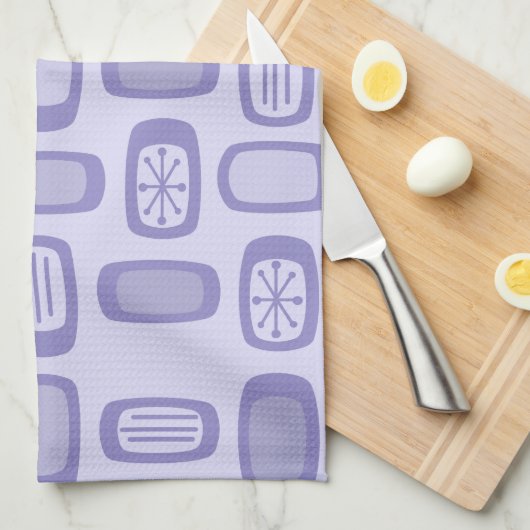 Linge De Cuisine Midcentury MCM Rounded Rectangles Lavender (Quart Plié)