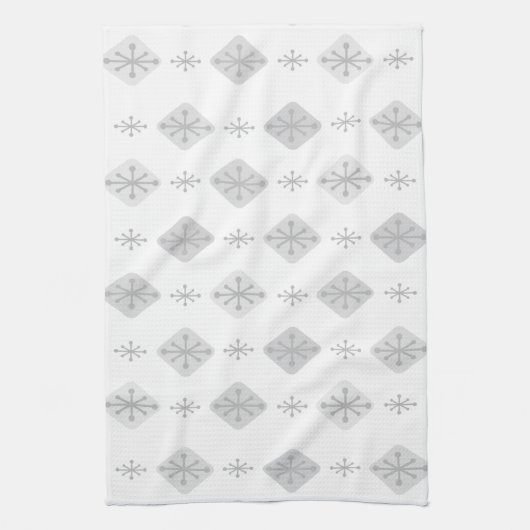 Linge De Cuisine Midcentury Starburst Diamonds Light Gray (Vertical)