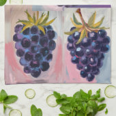 Linge De Cuisine Midnight Black grapes on textured background (Plié)