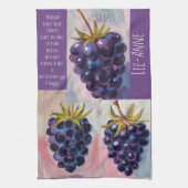 Linge De Cuisine Midnight Black grapes on textured background (Vertical)