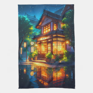 Linge De Cuisine Midnight Matcha – Café Japonais Cozy Lofi