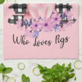 Linge De Cuisine mignon amoureux du porc art du monde (Plié)