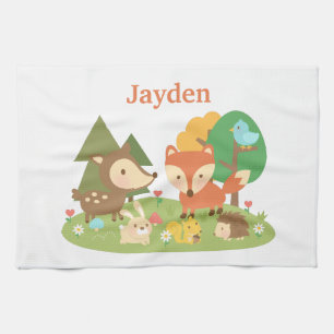 Linge De Cuisine Mignon Animal de la Forêt Coloré Pour Enfants
