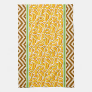 Linge De Cuisine Mignon Bananes à pois & Chevron Jaune