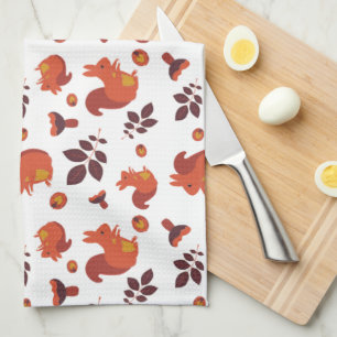 Linge De Cuisine Mignon écureuil de forêt Motif d'automne
