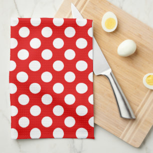 Linge De Cuisine mignon motif de polka blanc
