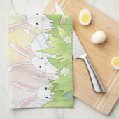 Linge De Cuisine Mignonne lapin et oeufs de Pâques (Quart Plié)