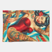 Linge De Cuisine Mignonne maillot de bain tatoué Pin-up (Horizontal)