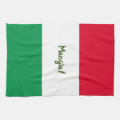 Linge De Cuisine Mignonne Mangia ! Drapeau rouge blanc et vert ital (Horizontal)