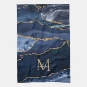 Linge De Cuisine Mignonne Marine Blue Gold Parties scintillant Géod (Vertical)