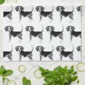 Linge De Cuisine Mignonne Motif D'Un Chien Beagle En Noir Et Blanc (Plié)