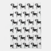 Linge De Cuisine Mignonne Motif D'Un Chien Beagle En Noir Et Blanc (Vertical)